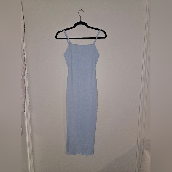 Prettylittlething Baby Blue Bodycon Maxi Dress - Picture 2 of 4